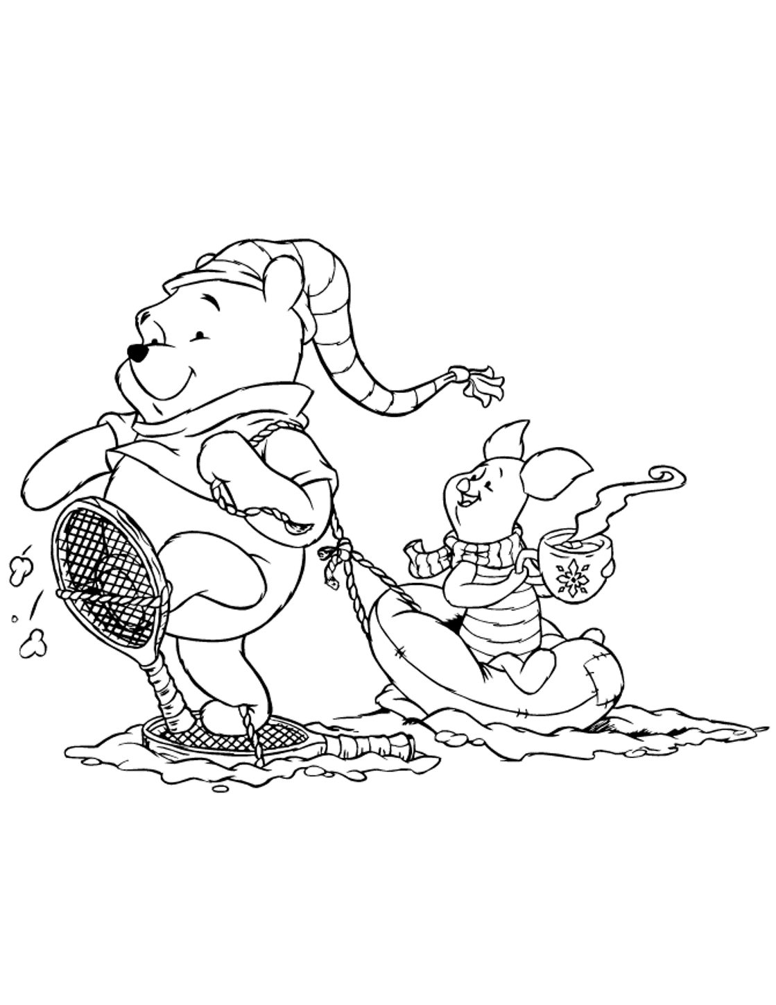 Piglet And Pooh S In Winter2e07 Coloring Page