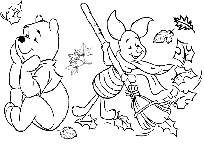Piglet Cleaning Up Winnie The Pooh Pagese0f8 Coloring Page