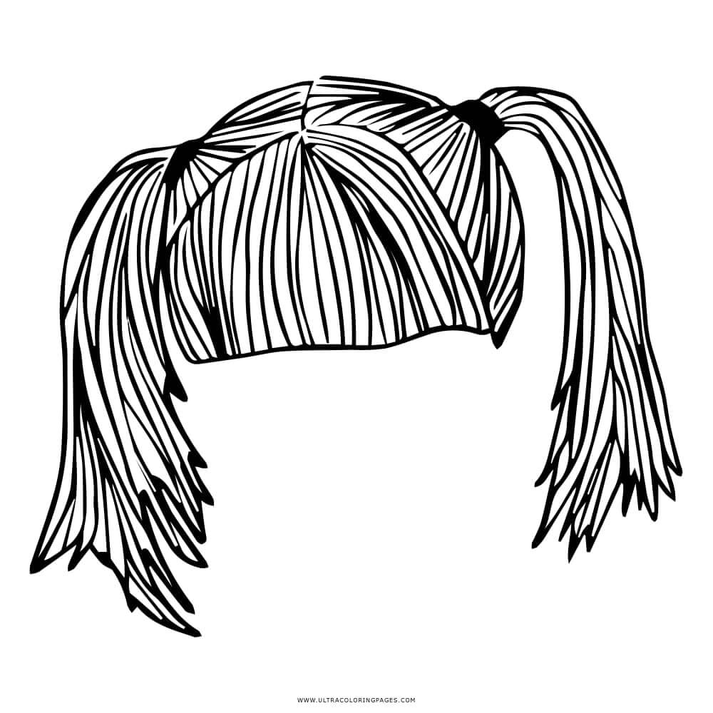 Pigtail Hair Coloring Page