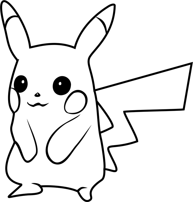 Pikachu Smiling Coloring Page