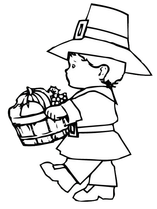 Pilgrim Boy Thanksgiving S Printablesb6b9 Coloring Page