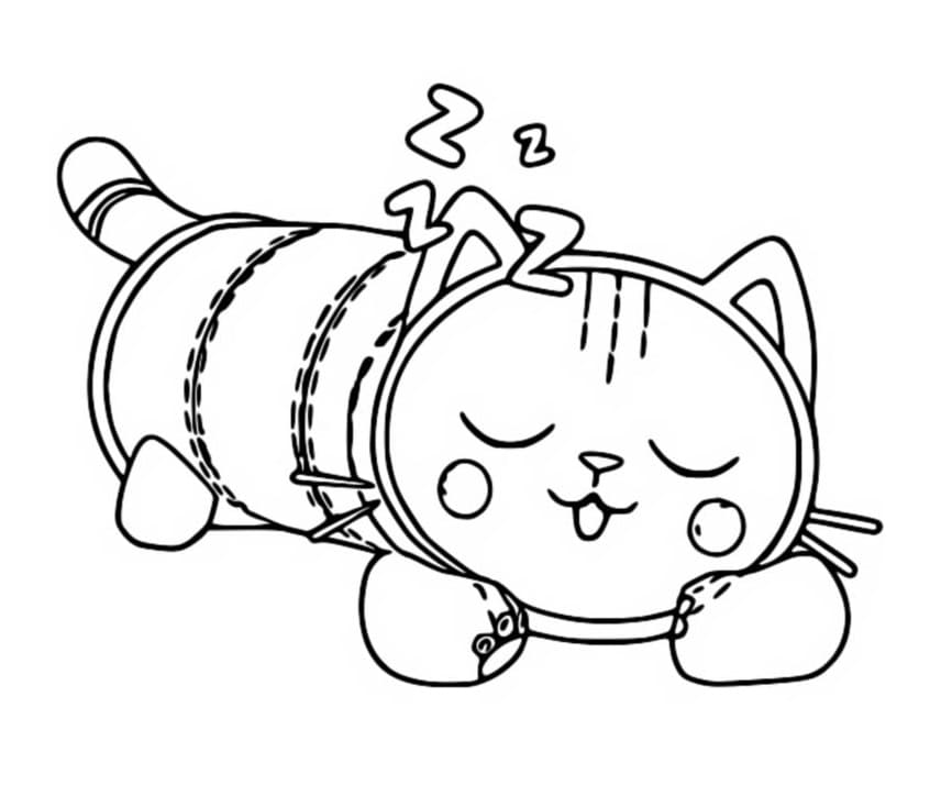Pillow Cat from Gabby’s Dollhouse Coloring Page