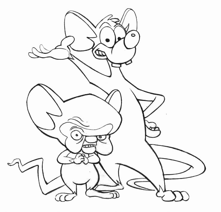 Pinky and the Brain Cartoon Coloring Page