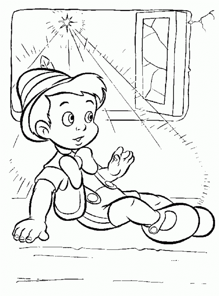 Pinocchio in a house Coloring Page