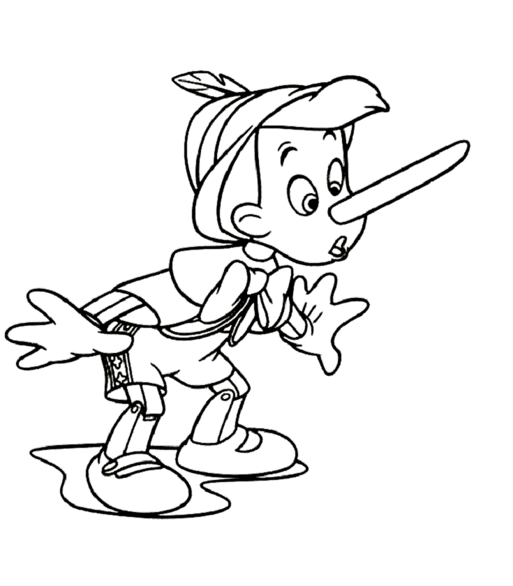 Pinocchio Is Lying Coloring Page