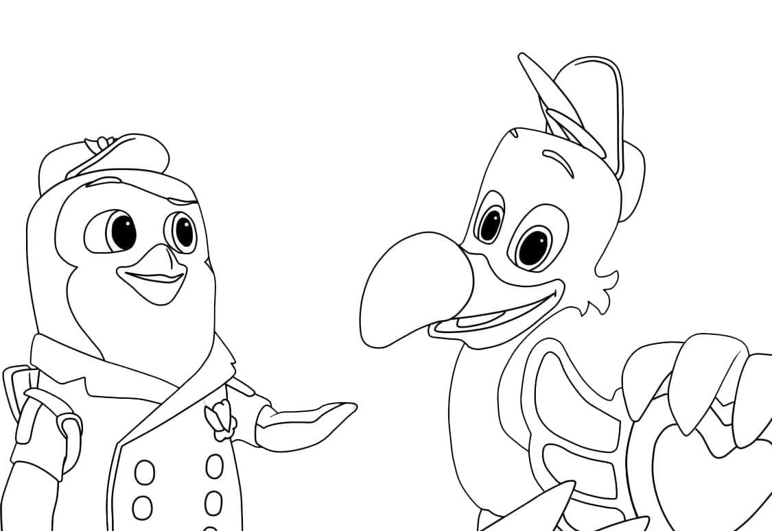 Pip and Freddy Coloring Page