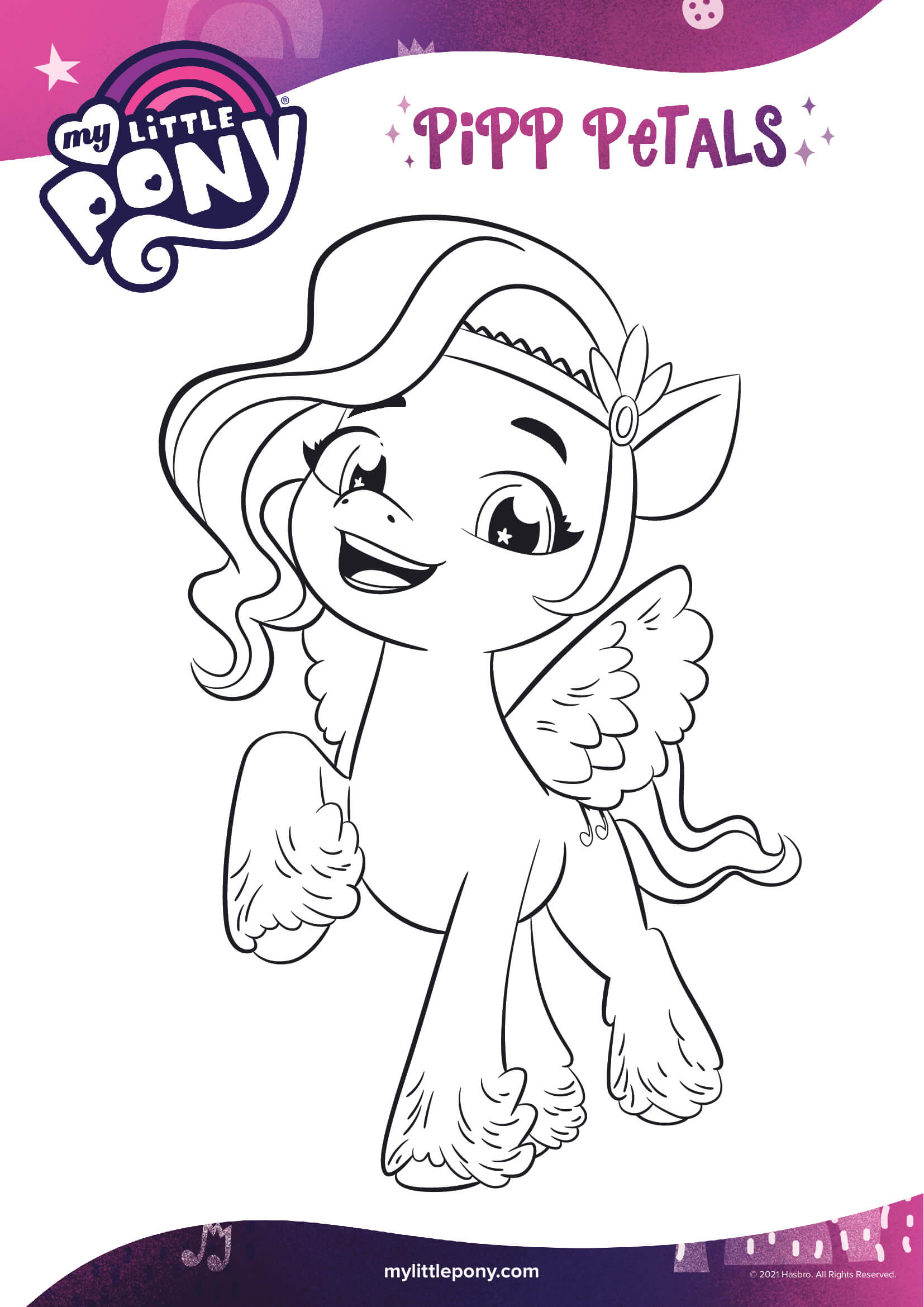 Pipp Petals Is A Pop Star Princess Of Zephyr Heights Mlp 5 Coloring Page