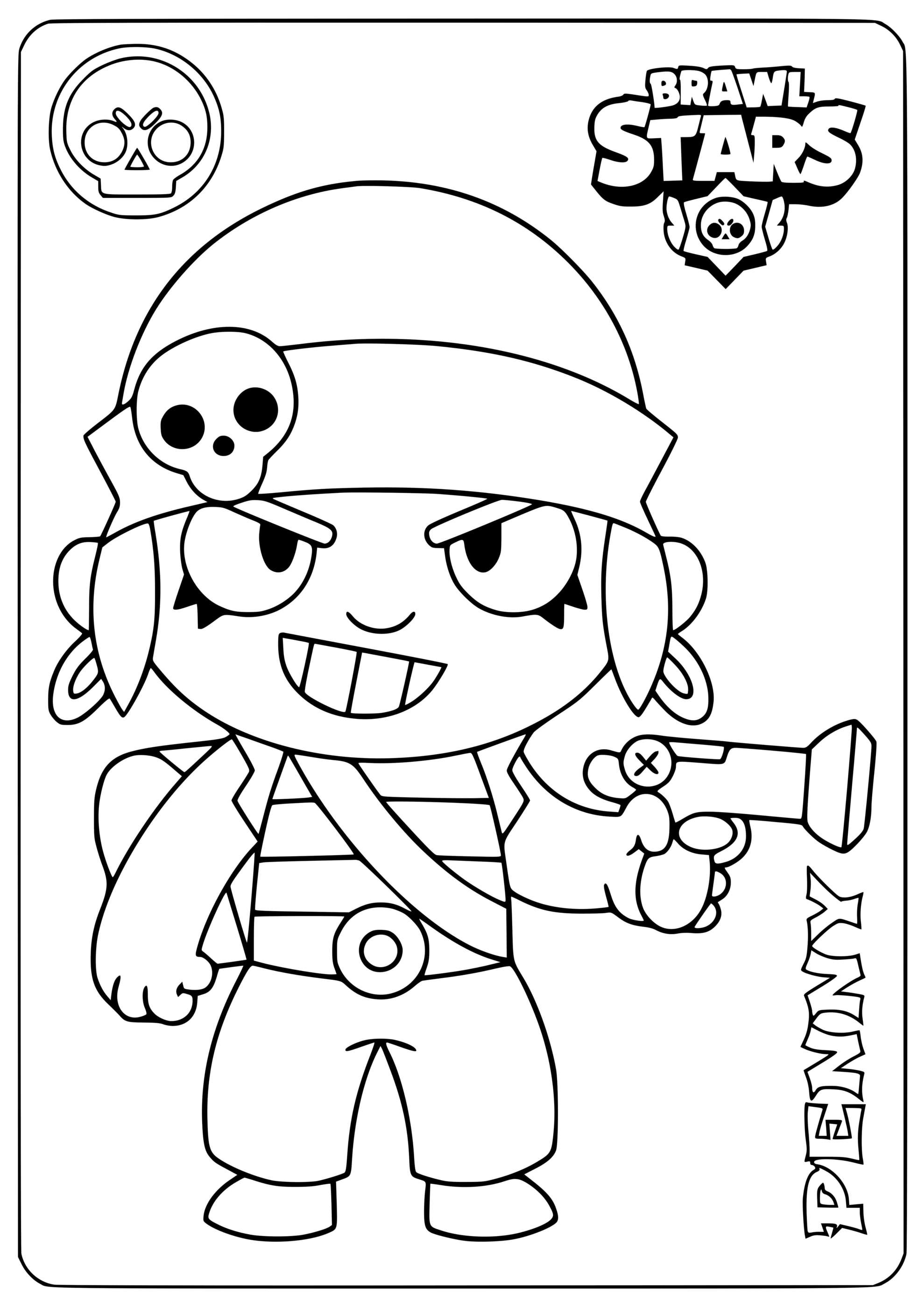 Pirate Brawl Stars Penny Coloring Page