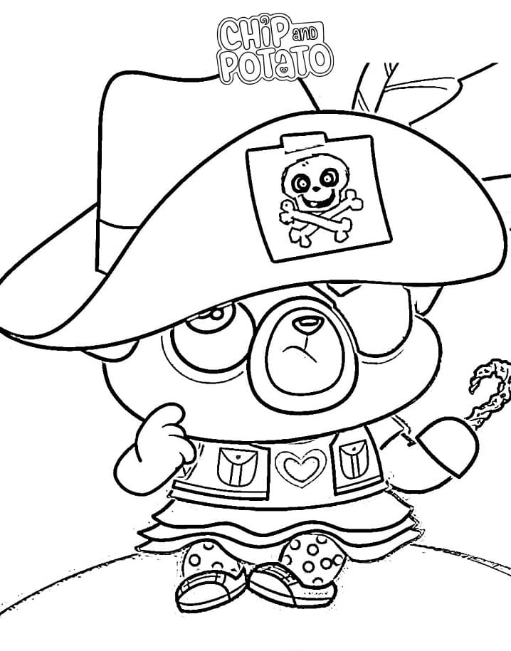 Pirate Chip Coloring Page