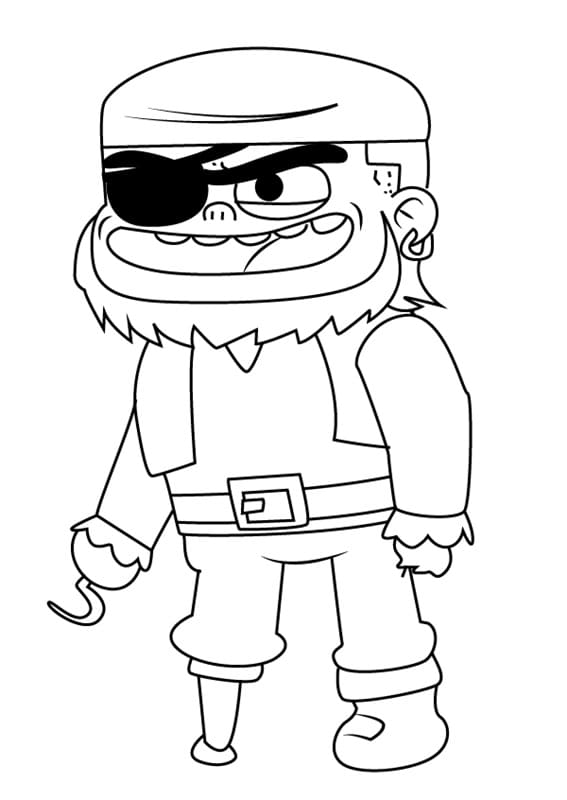 Pirate Jesse from Looped Coloring Page