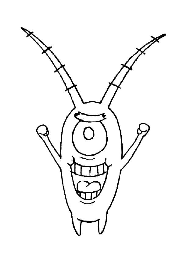 Plankton’s Evil Smile Coloring Page