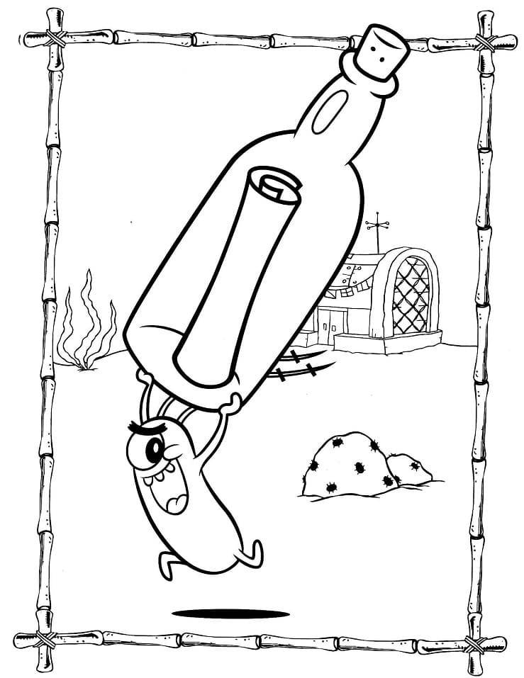 Plankton and Bottle Coloring Page