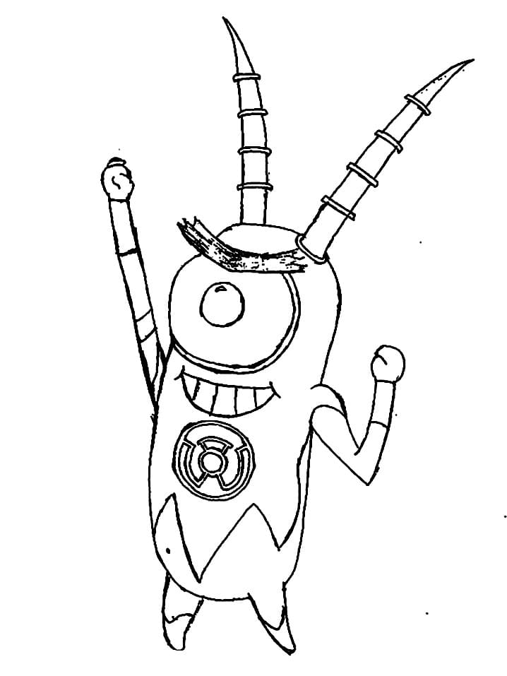 Plankton Hero Coloring Page