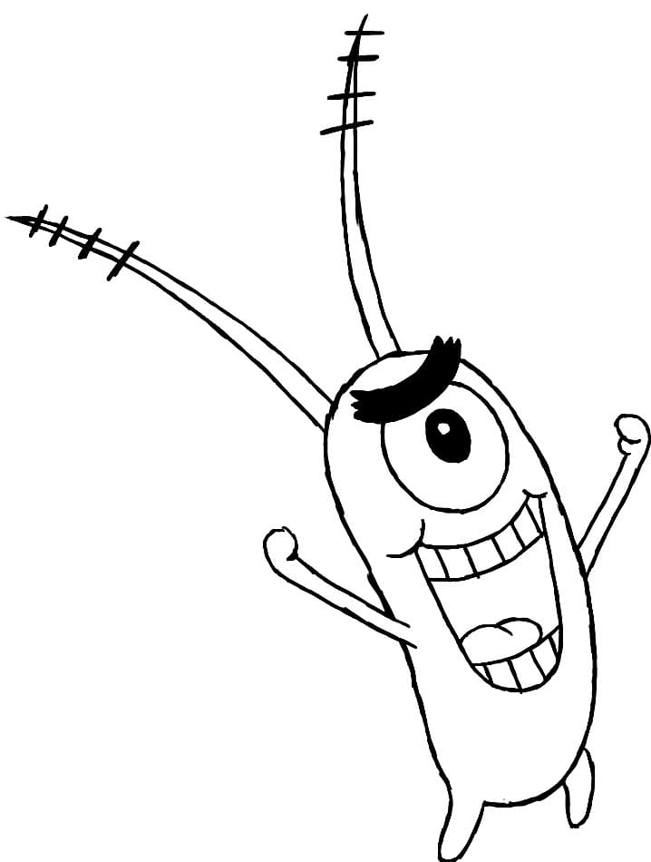 Plankton is Smiling Coloring Page
