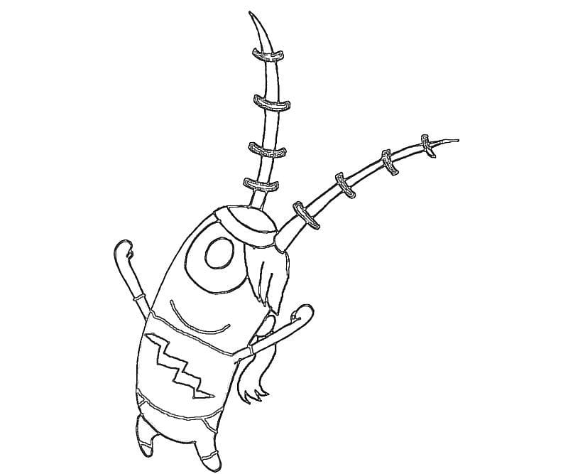 Plankton with Power Coloring Page
