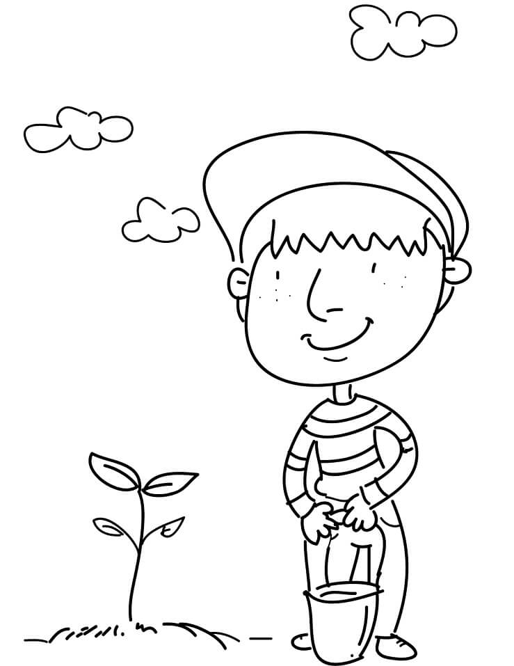Plant Tree Coloring Page
