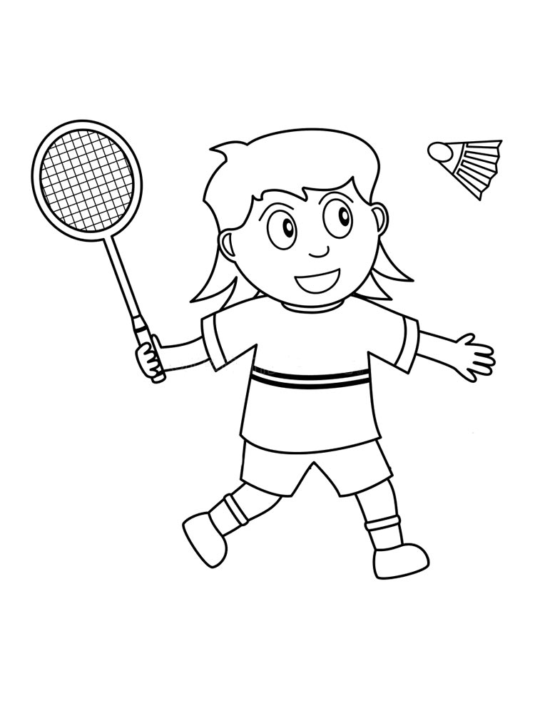 Play Badminton Coloring Page
