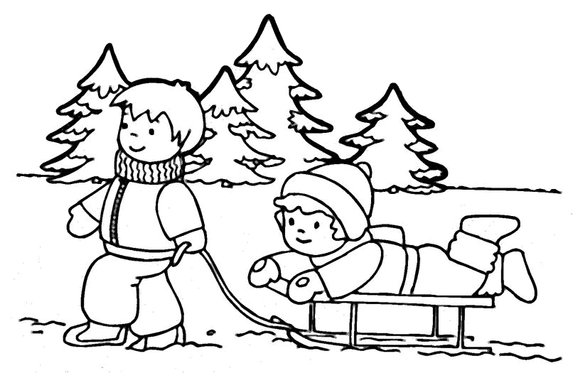 Playing In Winter S For Girls 2328 Coloring Page