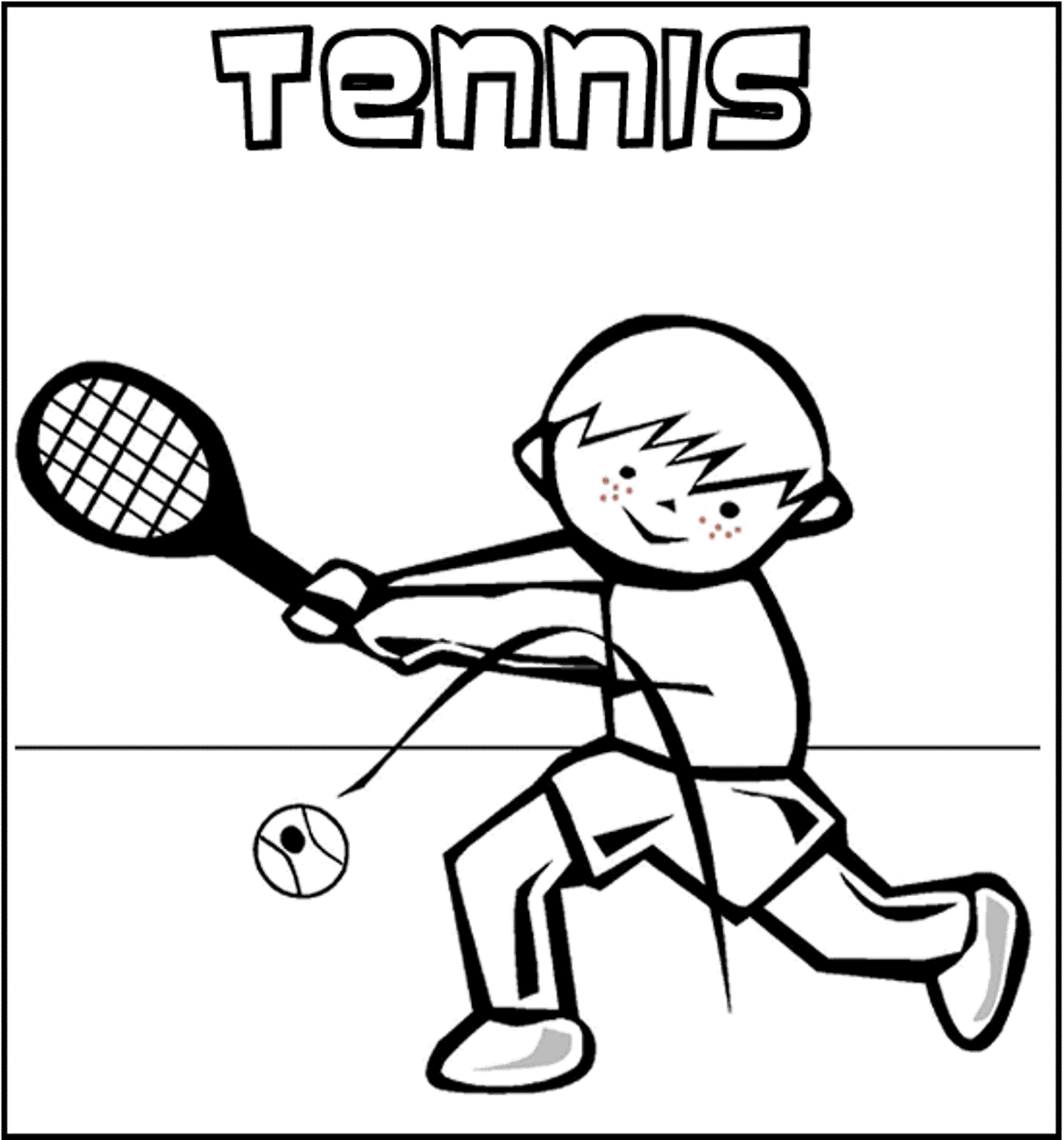 Playing Tennis S3682 Coloring Page