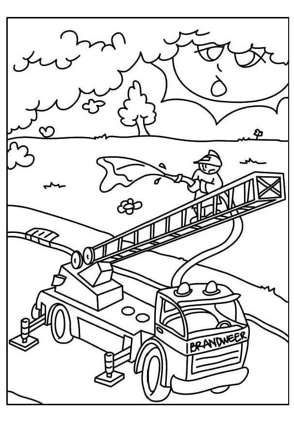 Playmobil Fire Truck 1 Coloring Page