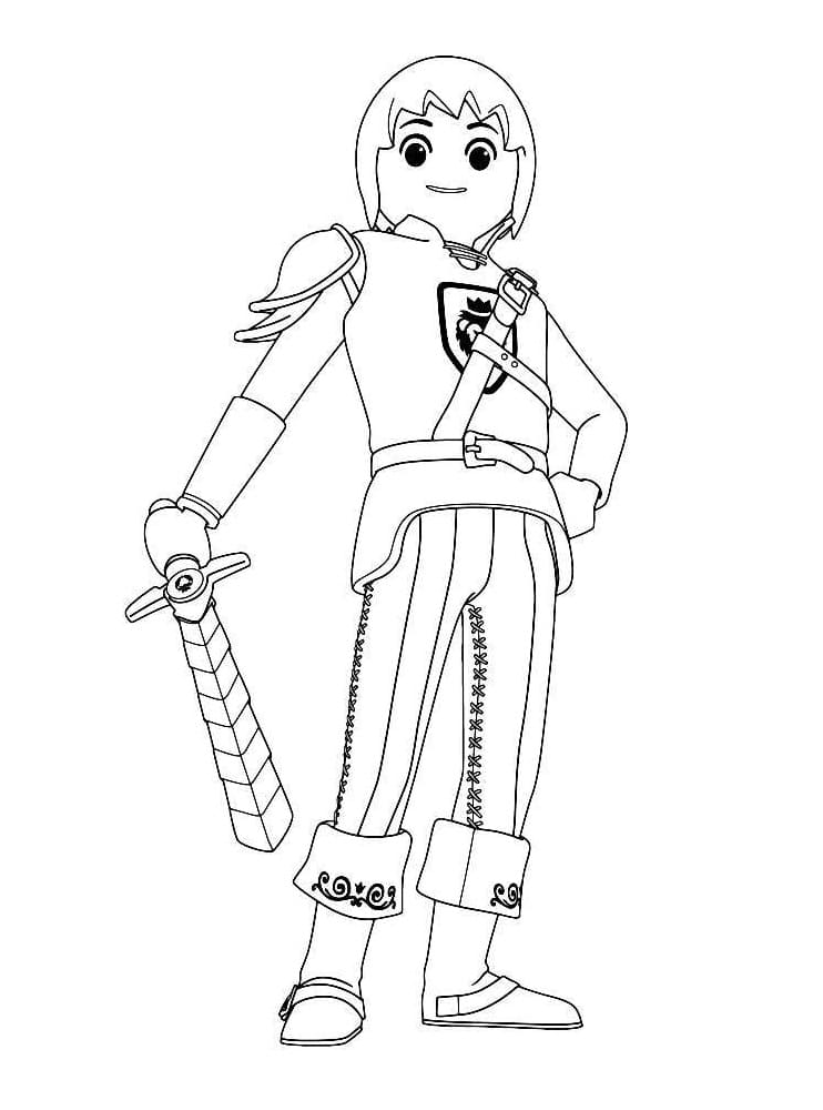 Playmobil Knight Coloring Page