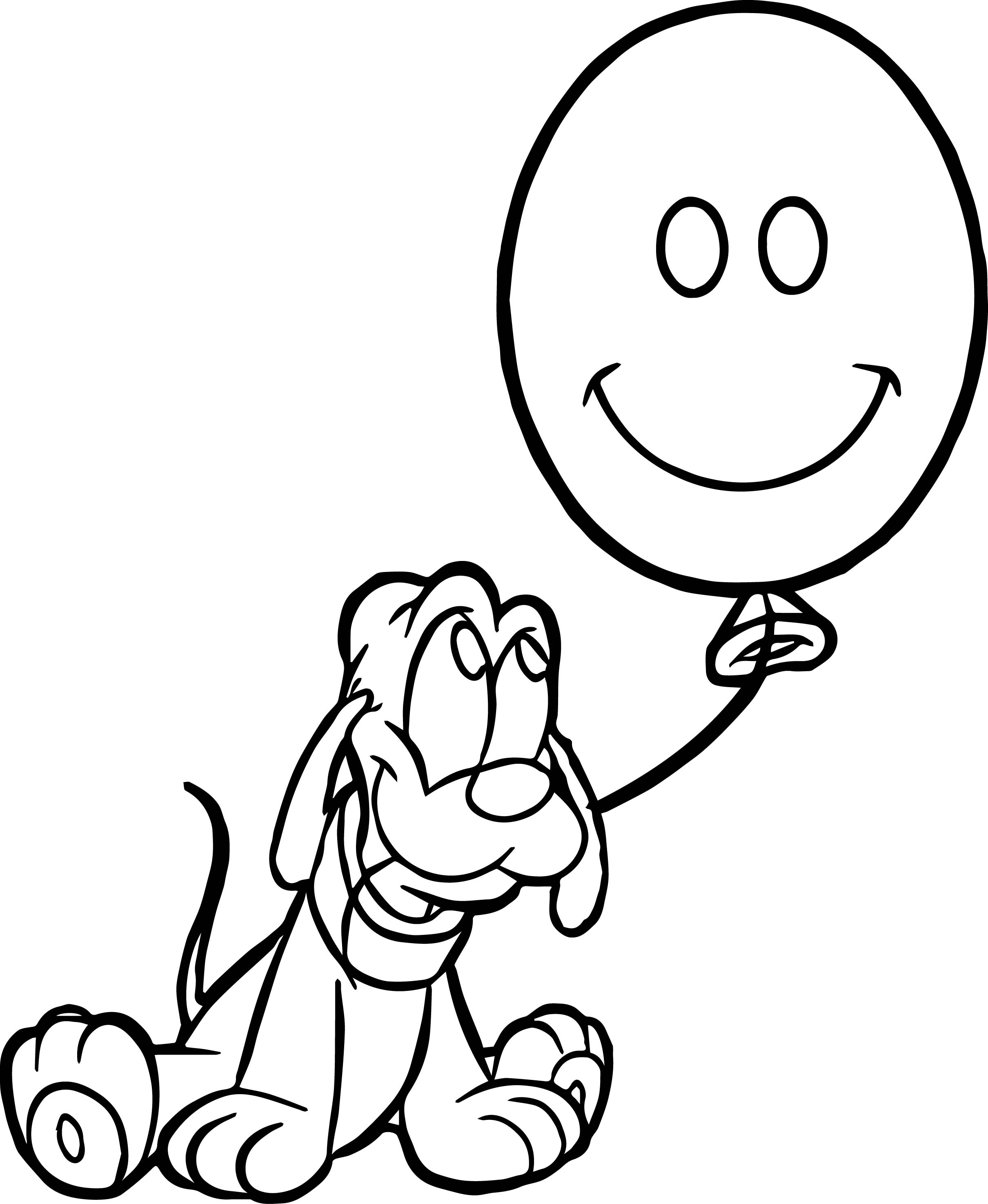 Pluto Balloon Coloring Page