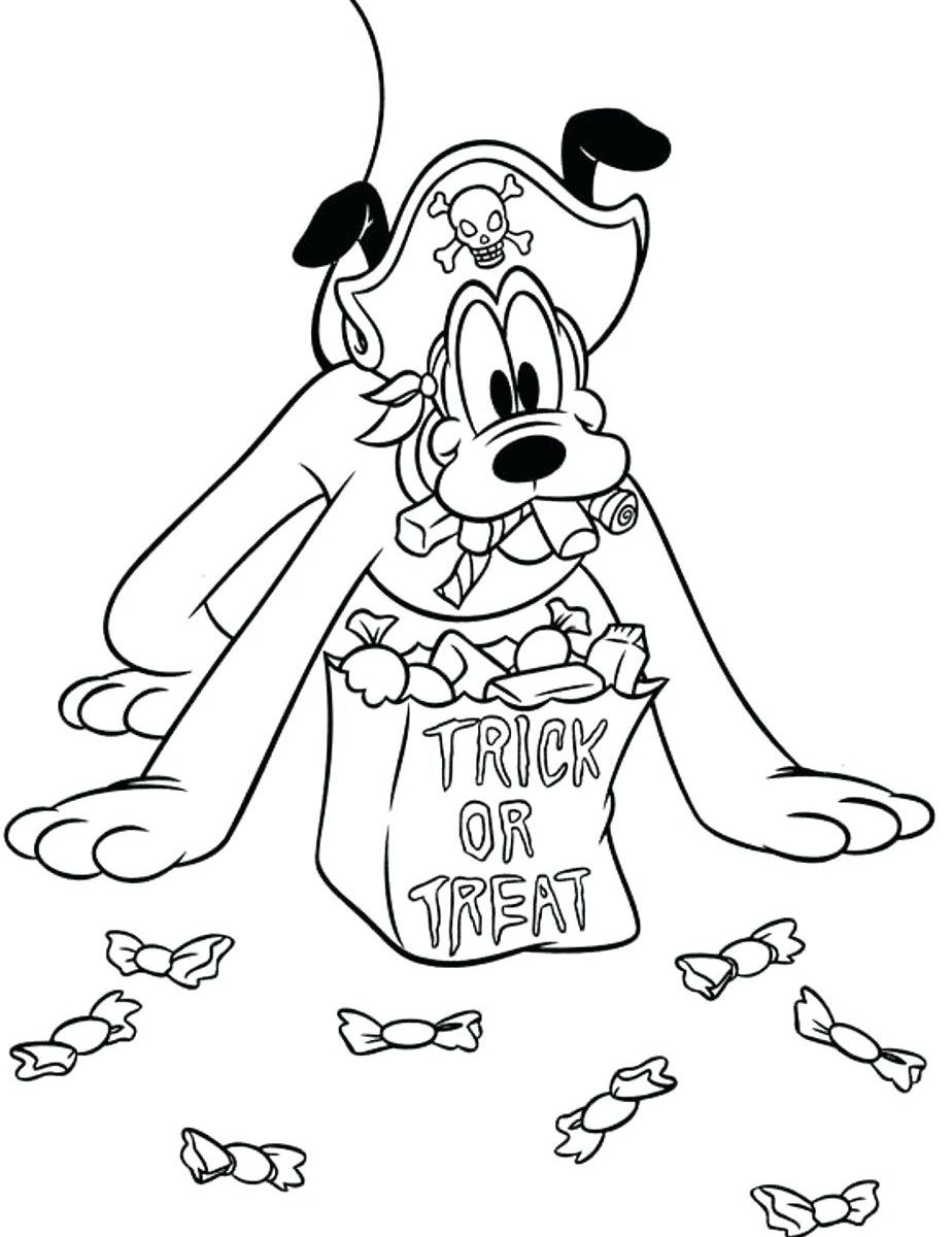 Pluto In Pirate Costume And With Candy Bag