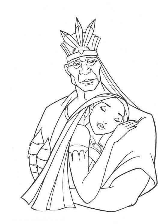 Pocahontas And Her Father Coloring Page
