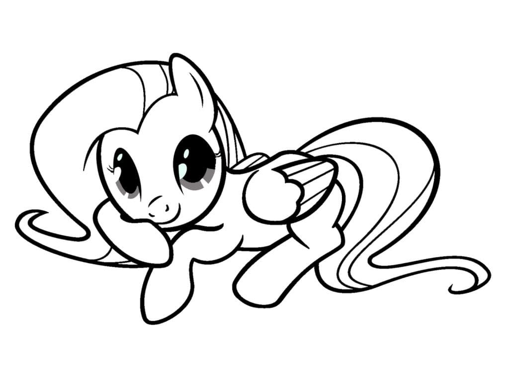 Pony Fluttershy 1 Coloring Page
