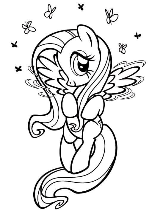 Pony Fluttershy 2 Coloring Page