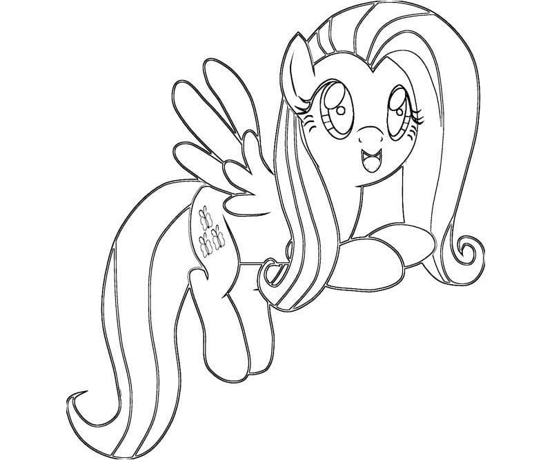 Pony Fluttershy 3 Coloring Page