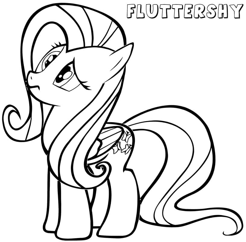 Pony Fluttershy 4 Coloring Page