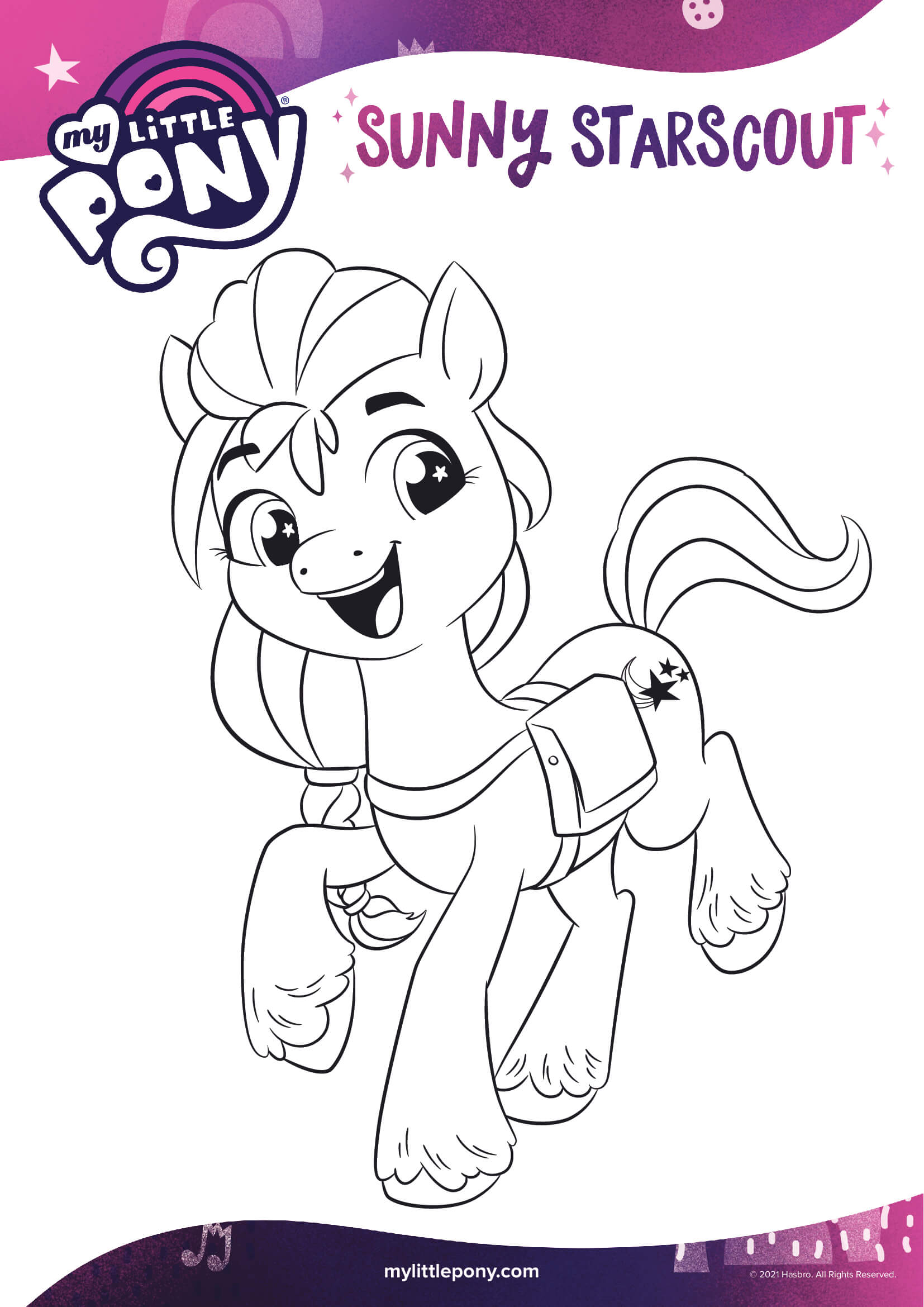 Pony Sunny Starscout Is Curious Mlp 5 Coloring Page