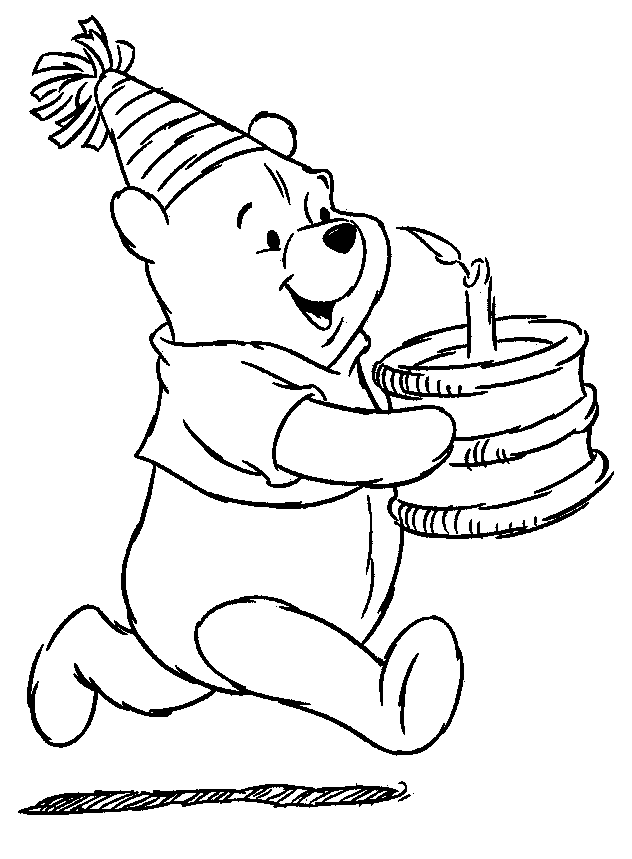Pooh And A Birthday Cake Pages4d6b