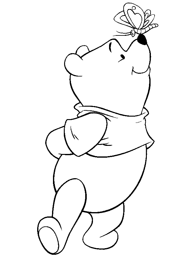 Pooh And A Butterfly Paged0ca Coloring Page