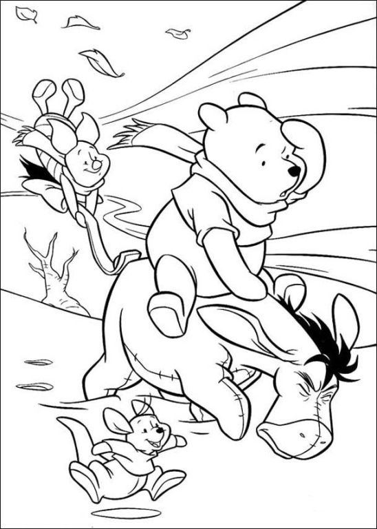 Pooh And Friends Against Windy Day Pageab61 Coloring Page
