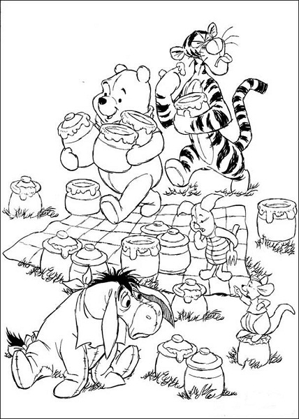 Pooh And Friends Colecting Honey Pagec027 Coloring Page