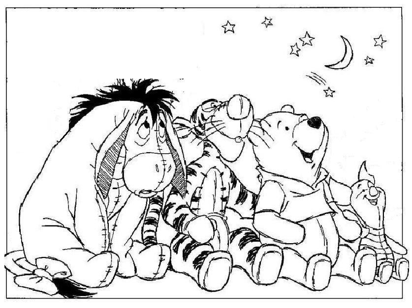 Pooh And Friends Looking At The Stars Page7d53 Coloring Page