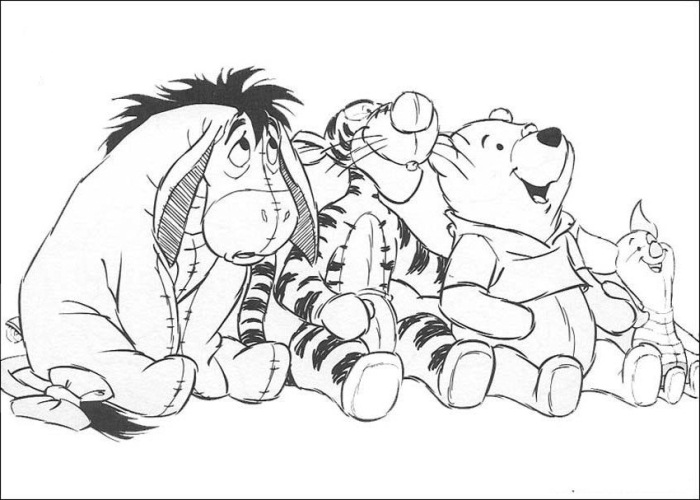Pooh And Friends Sitting Together Page5993 Coloring Page