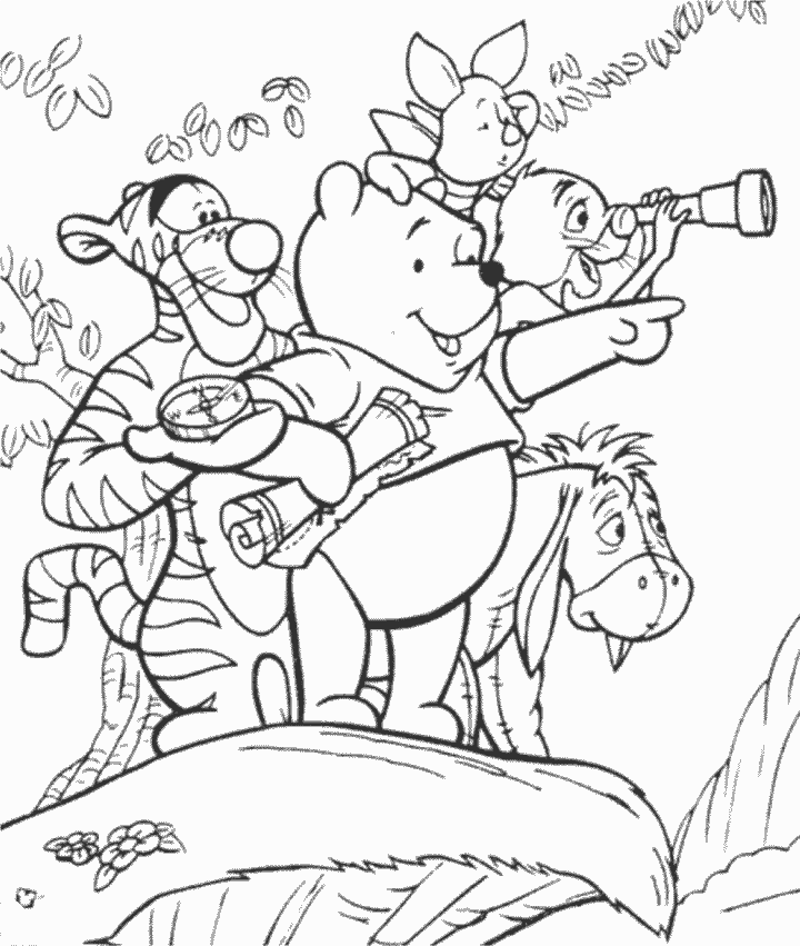 Pooh And Friends Surviving In The Jungle Pagea162 Coloring Page