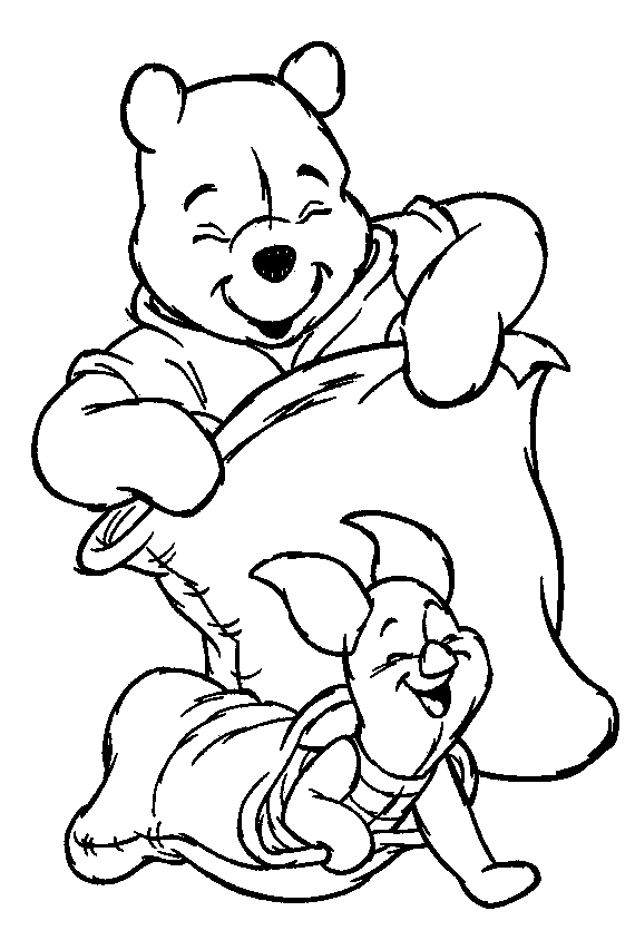 Pooh And Piglet Having Fun Pageb0b3 Coloring Page