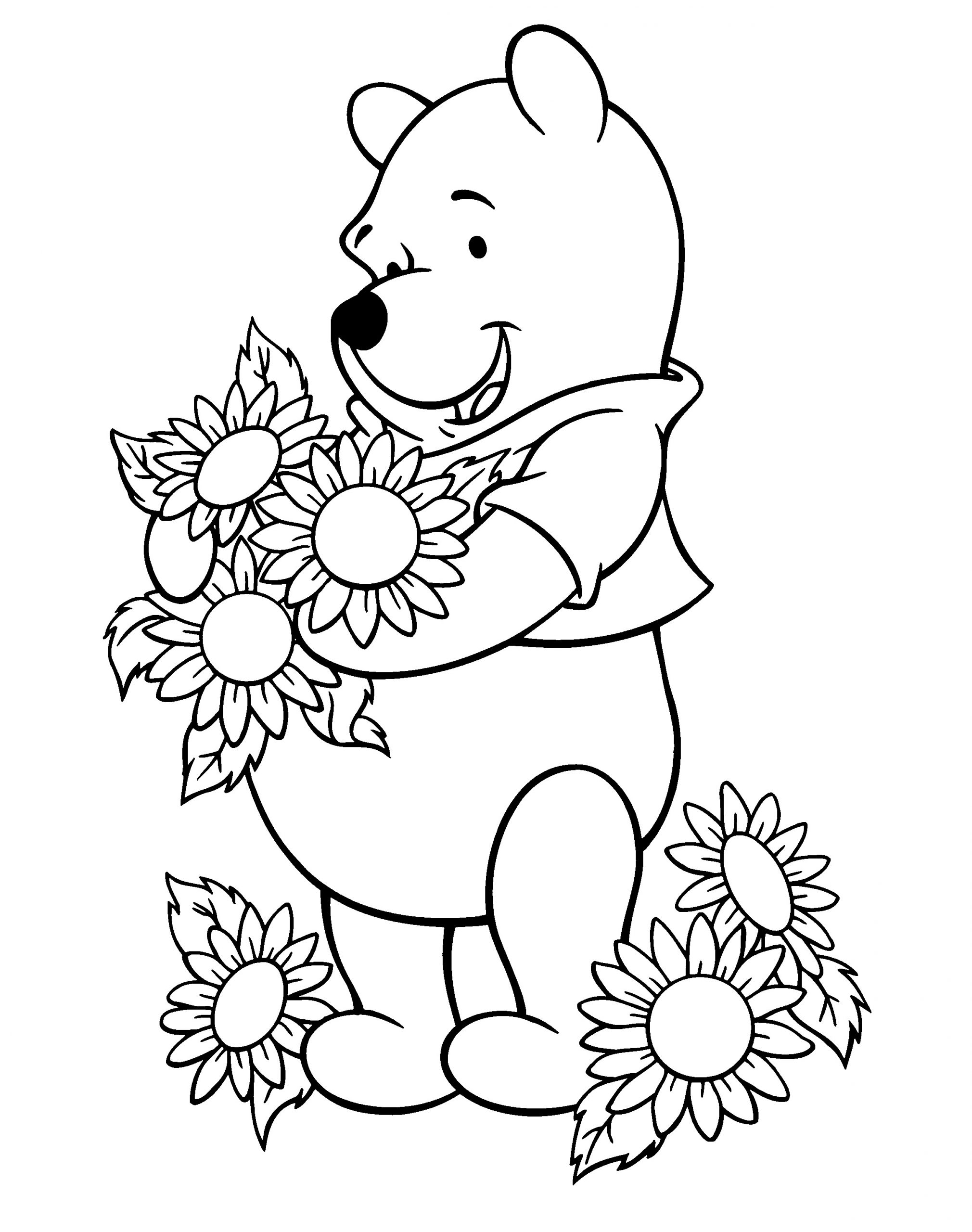Pooh And Sunflowers