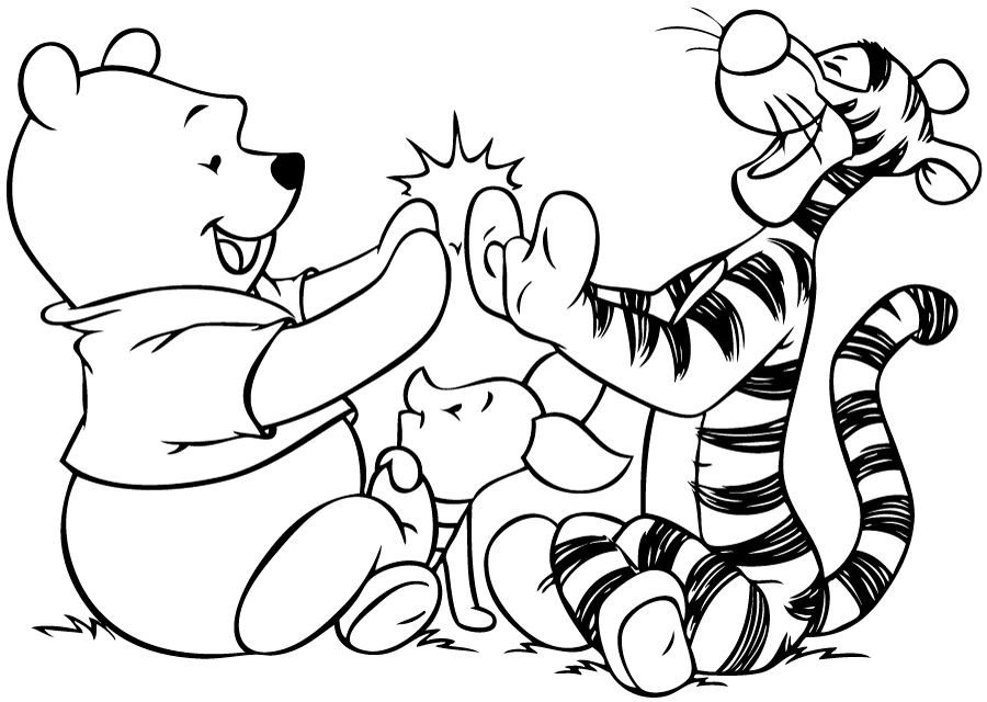 Pooh And Tiger Playing Pagead84 Coloring Page