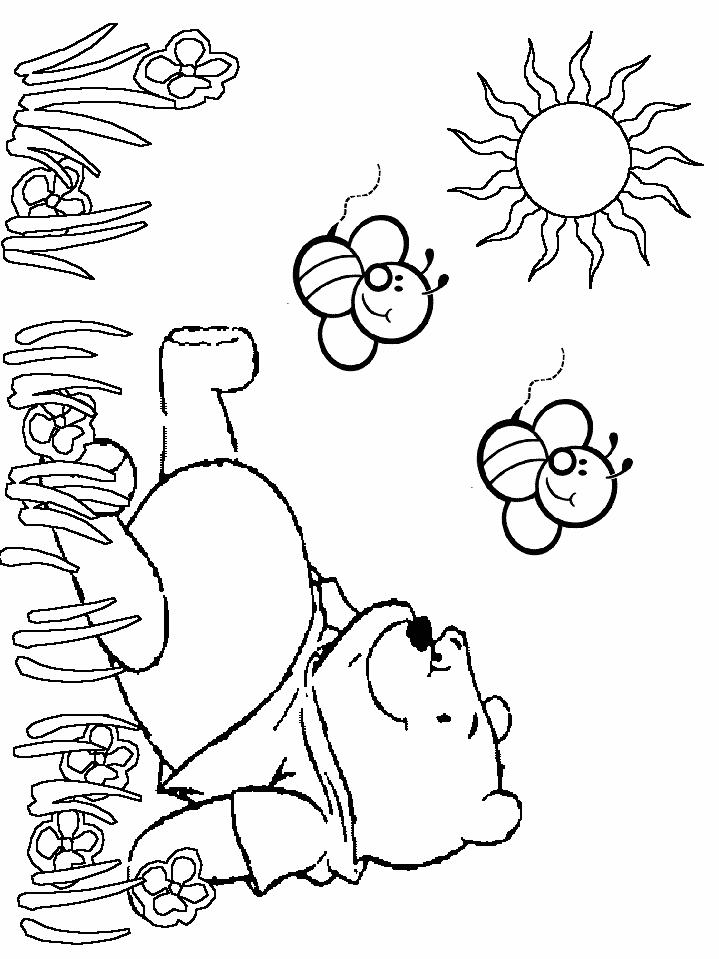 Pooh In A Garden Pageba28 Coloring Page