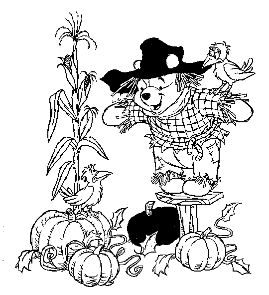 Pooh In Halloween Coloring Page Coloring Page