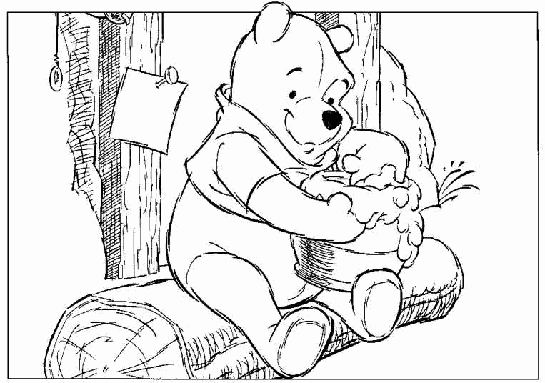 Pooh Sitting Under A Tree Page65cf Coloring Page