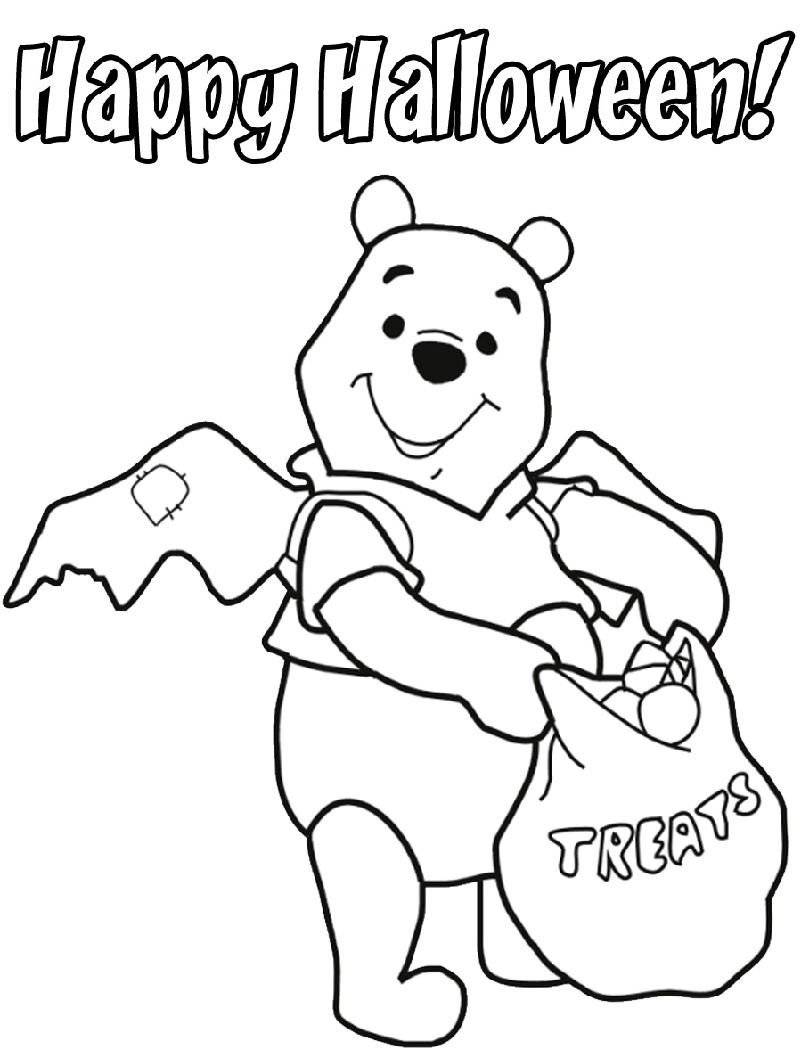 Pooh Toddler Halloween S Printable Coloring Page