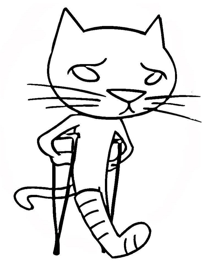 Poor Kitten Coloring Page