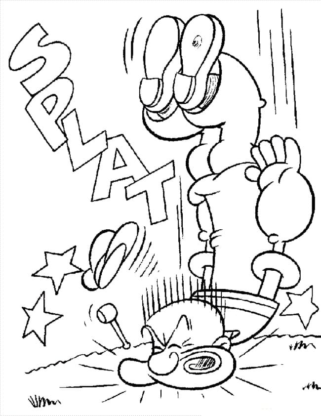 Popeye Falling Coloring Page