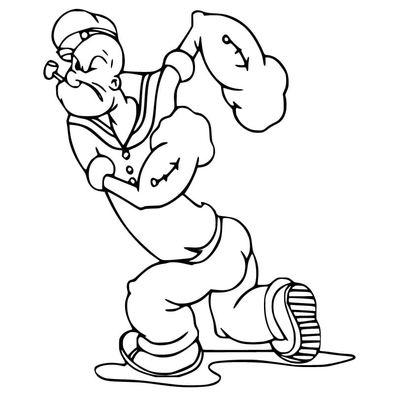 Popeye is Angry Coloring Page